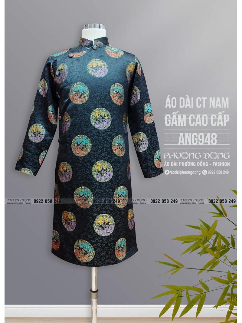 Áo Dài Cách Tân Nam Gấm Cao Cấp ANGC948